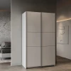 Ντουλάπα ρούχων Kawen pakoworld δίφυλλη με συρόμενες πόρτες λευκό 116.5x60x203εκ