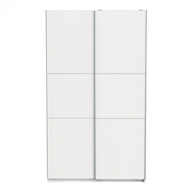 Ντουλάπα ρούχων Kawen pakoworld δίφυλλη με συρόμενες πόρτες λευκό 116.5x60x203εκ
