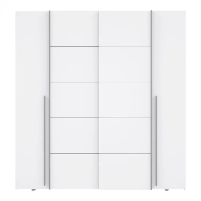 Ντουλάπα ρούχων Lamore pakoworld τετράφυλλη λευκό μελαμίνης  200x61.5x210.5εκ