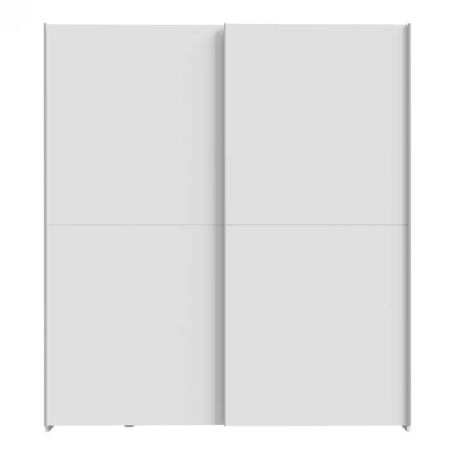Ντουλάπα ρούχων Noez I pakoworld δίφυλλη με ράφια σε λευκή απόχρωση 170.5x61x190.5εκ