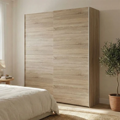 Ντουλάπα ρούχων Noez pakoworld δίφυλλη με ράφια sonoma μελαμίνης 170.5x61x190.5εκ