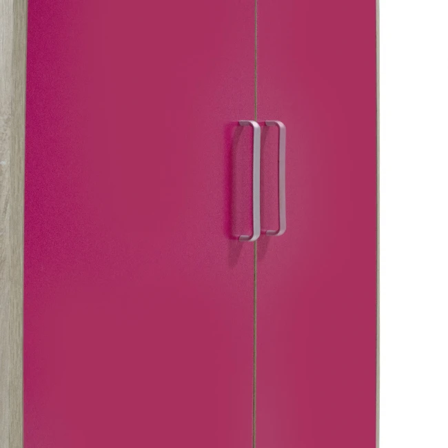Children's wardrobe Looney pakoworld with 2 doors and drawers in castillo-pink colour 81x57x183
