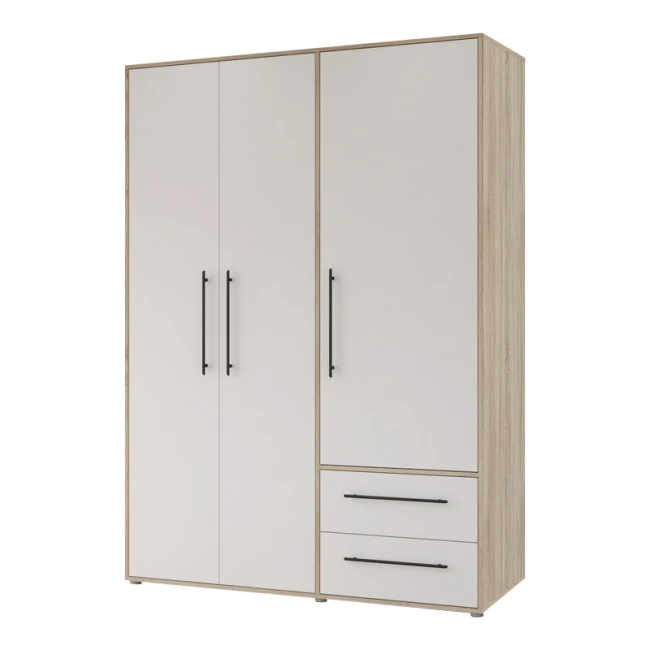 Wardrobe Razol pakoworld 3 doors white-sonoma melamine 144.5x59x200cm