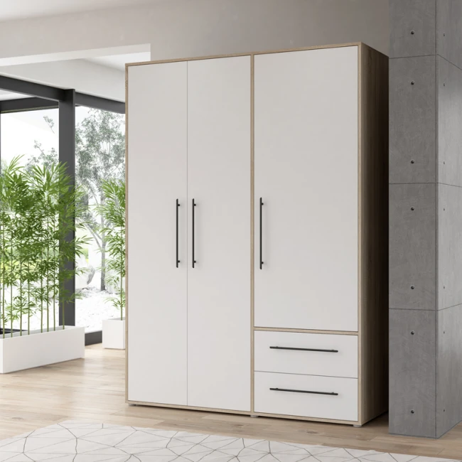 Wardrobe Razol pakoworld 3 doors white-sonoma melamine 144.5x59x200cm