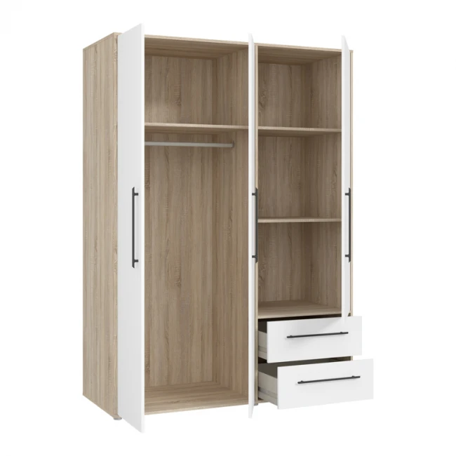 Wardrobe Razol pakoworld 3 doors white-sonoma melamine 144.5x59x200cm