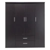 Wardrobe Olympus pakoworld with 4 doors and drawers in wenge colour 159x57x183