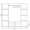 Wardrobe Olympus pakoworld with 4 doors and drawers in wenge colour 159x57x183
