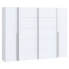 Wardrobe Verzo pakoworld 4 doors white melamine 270.5x61.5x210.5cm