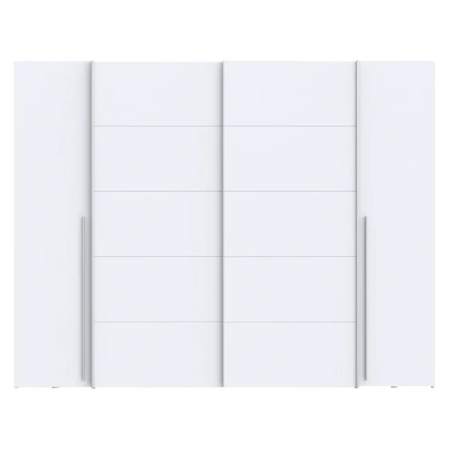 Wardrobe Verzo pakoworld 4 doors white melamine 270.5x61.5x210.5cm