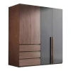 Sonlen pakoworld wardrobe in walnut-charcoal shade 160x52x195cm