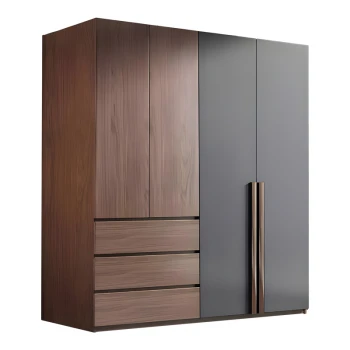 Sonlen pakoworld wardrobe in walnut-charcoal shade 160x52x195cm
