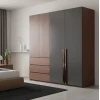 Sonlen pakoworld wardrobe in walnut-charcoal shade 160x52x195cm
