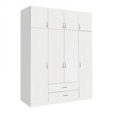 Ντουλάπα τετράφυλλη με συρτάρια Royal pakoworld σε λευκή απόχρωση 200x58x230εκ