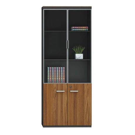 Professional office cabinets Oscar pakoworld walnut-anthracite 160x40x200cm