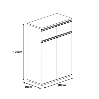 Ντουλάπι γραφείου επαγγελματικό Oscar pakoworld σε καρυδί-ανθρακί απόχρωση 80x40x120εκ