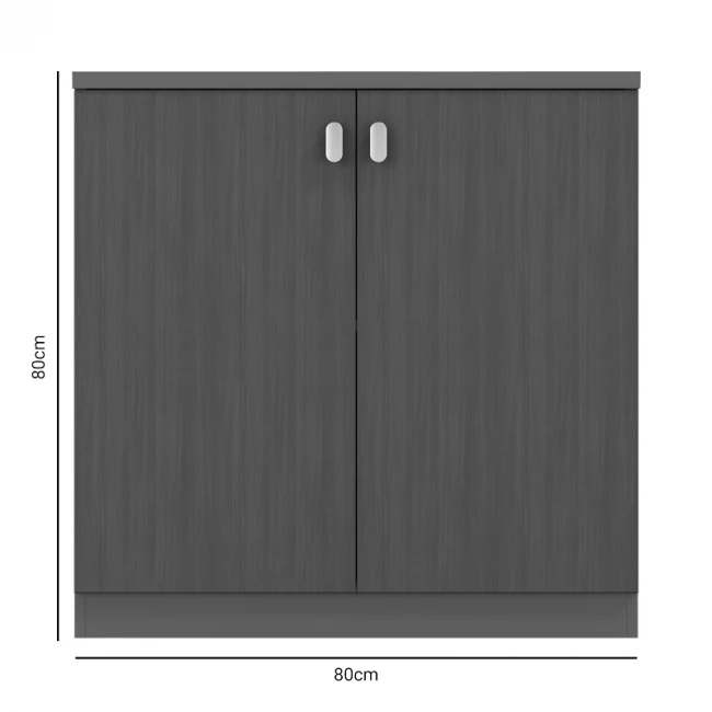 Ντουλάπι γραφείου επαγγελματικό χαμηλό Denith pakoworld ανθρακί-καρυδί  80x40x80εκ