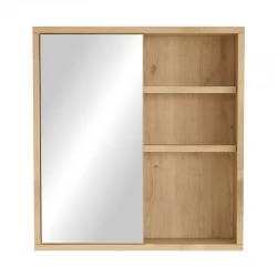 Ντουλάπι μπάνιου Bagno με καθρέπτη pakoworld oak 60x14.5x63.6εκ