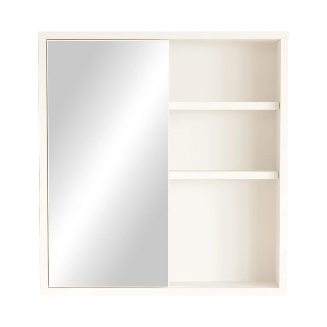 Bagno bathroom cabinet with mirror pakoworld in white shade 60x14.5x63.6cm
