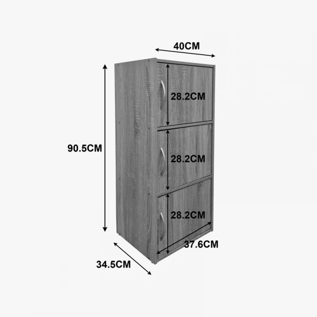 Ντουλάπι-στήλη Soline pakoworld ανοιχτό γκρι 40x34.5x90.5εκ