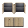Wardrobes Lotus pakoworld with 4 doors in oak-dark grey color 160x40,5x80cm