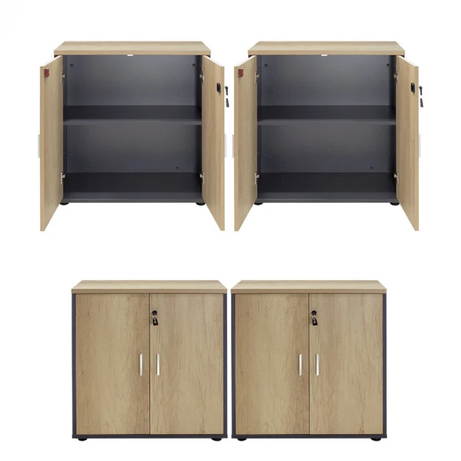 Wardrobes Lotus pakoworld with 4 doors in oak-dark grey color 160x40,5x80cm