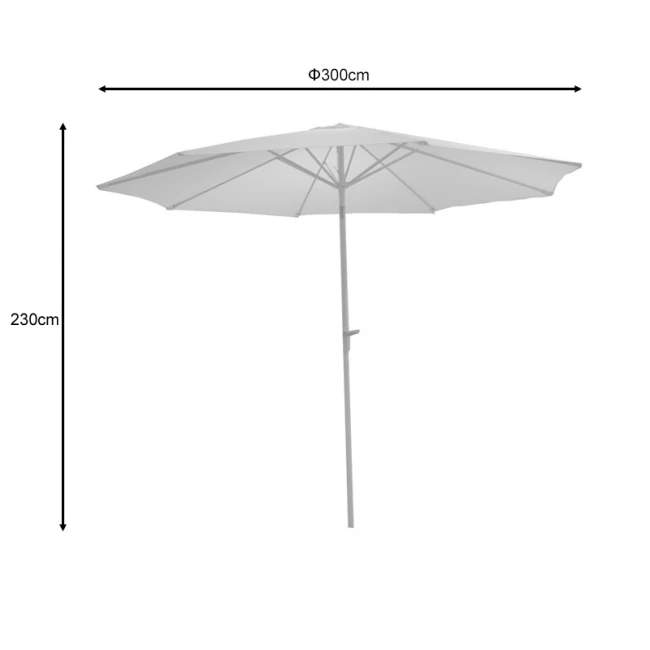 Professional umbrella Frow pakoworld white aluminum-beige fabric Φ3m
