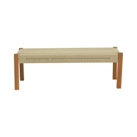 Bench Uma pakoworld teak wood and pe rope in natural shade 120x45x40cm