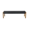 Bench Uma pakoworld teak wood and pe rope in black shade 120x45x40cm