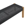 Bench Uma pakoworld teak wood and pe rope in black shade 120x45x40cm