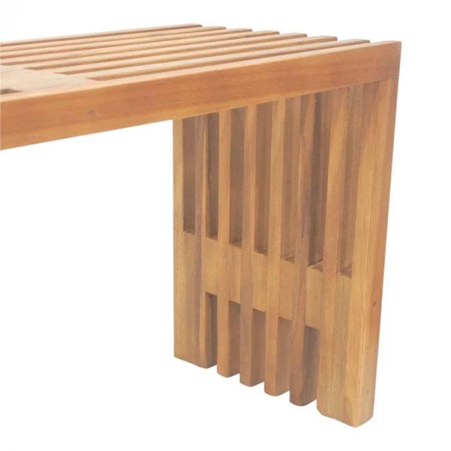 Παγκάκι Zen pakoworld teak ξύλο σε φυσική απόχρωση 140x35x48εκ