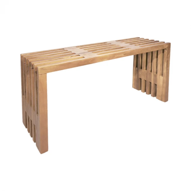 Παγκάκι Zen pakoworld teak ξύλο σε φυσική απόχρωση 90x30x48εκ