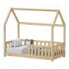 Παιδικό κρεβάτι Bambie με κιγκλίδωμα τ.Montessori pakoworld ξύλο πεύκου σε φυσική απόχρωση 70x140εκ