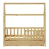 Παιδικό κρεβάτι Bendina τ.Montessori με συρτάρι pakoworld ξύλο πεύκου σε φυσική απόχρωση 70x140εκ