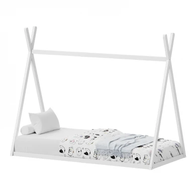 Παιδικό κρεβάτι Lilly τ. Montessori pakoworld ξύλο πεύκου σε λευκή απόχρωση 90x190εκ