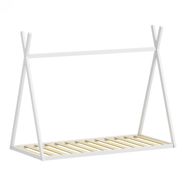 Παιδικό κρεβάτι Lilly τ.Montessori pakoworld ξύλο πεύκου σε λευκή απόχρωση 90x190εκ