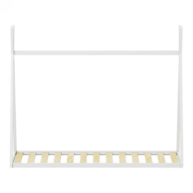 Παιδικό κρεβάτι Lilly τ.Montessori pakoworld ξύλο πεύκου σε λευκή απόχρωση 90x190εκ