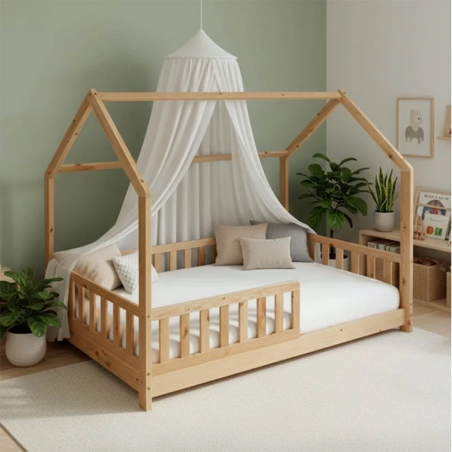 Παιδικό κρεβάτι Sleepy pakoworld τ.Montessori φυσικό 90x190εκ