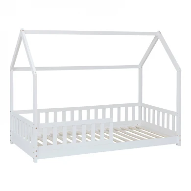 Παιδικό κρεβάτι Sleeper pakoworld τ. Montessori ξύλο πεύκου σε λευκή απόχρωση 90x190εκ