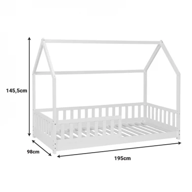 Παιδικό κρεβάτι Sleeper pakoworld τ. Montessori ξύλο πεύκου σε λευκή απόχρωση 90x190εκ