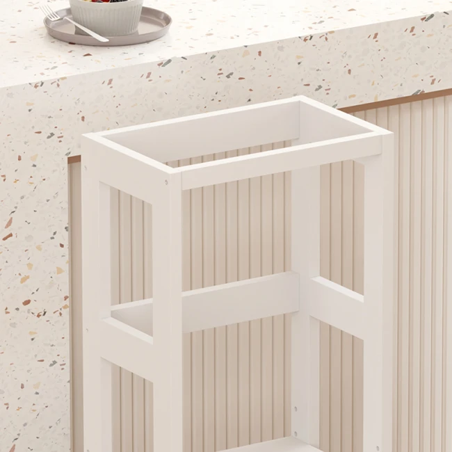 Learning tower for children Chiquel pakoworld Montessori-style wood in white color 45.7x51x90cm