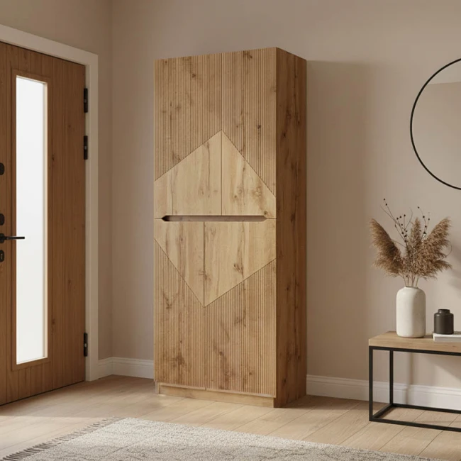 Παπουτσοθήκη-ντουλάπι Kebell pakoworld σε oak απόχρωση 71x41.5x180.4εκ