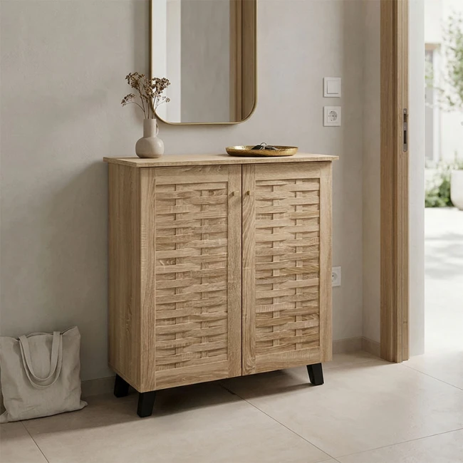 Παπουτσοθήκη-ντουλάπι Mantam pakoworld 12 ζεύγων sonoma 78x34x87εκ