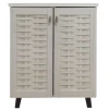 Shoe cabinet MANTAM pakoworld 12 pairs white-grey 78x40x92 cm