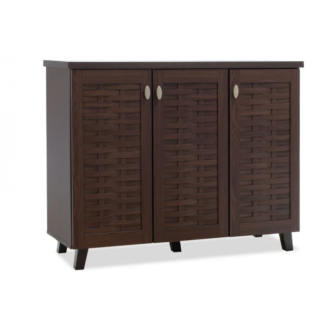 Shoe cabinet MANTAM pakoworld 16 pairs walnut 115.5x40x92cm
