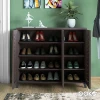 Shoe cabinet MANTAM pakoworld 16 pairs walnut 115.5x40x92cm