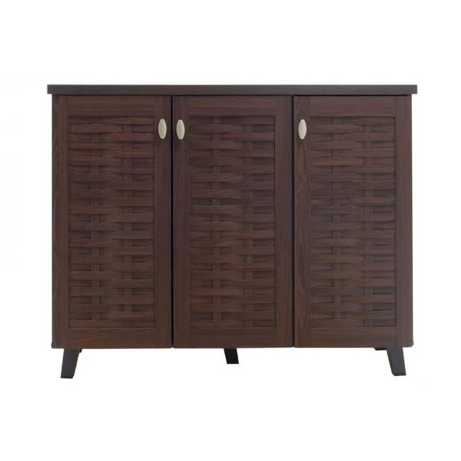 Shoe cabinet MANTAM pakoworld 16 pairs walnut 115.5x40x92cm