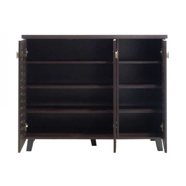 Shoe cabinet MANTAM pakoworld 16 pairs walnut 115.5x40x92cm