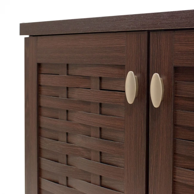 Shoe cabinet MANTAM pakoworld 16 pairs walnut 115.5x40x92cm