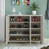 Shoe cabinet MANTAM pakoworld 16 pairs white-grey 115.5x40x92cm