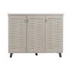 Shoe cabinet MANTAM pakoworld 16 pairs white-grey 115.5x40x92cm